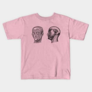 Human Skull Muscular Diagram - Dual View Kids T-Shirt